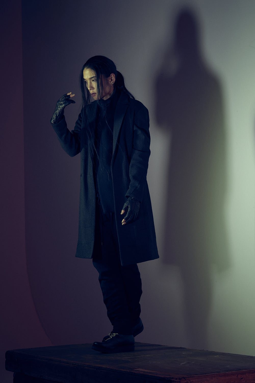 Easy pants wool super140’s shadow stripe