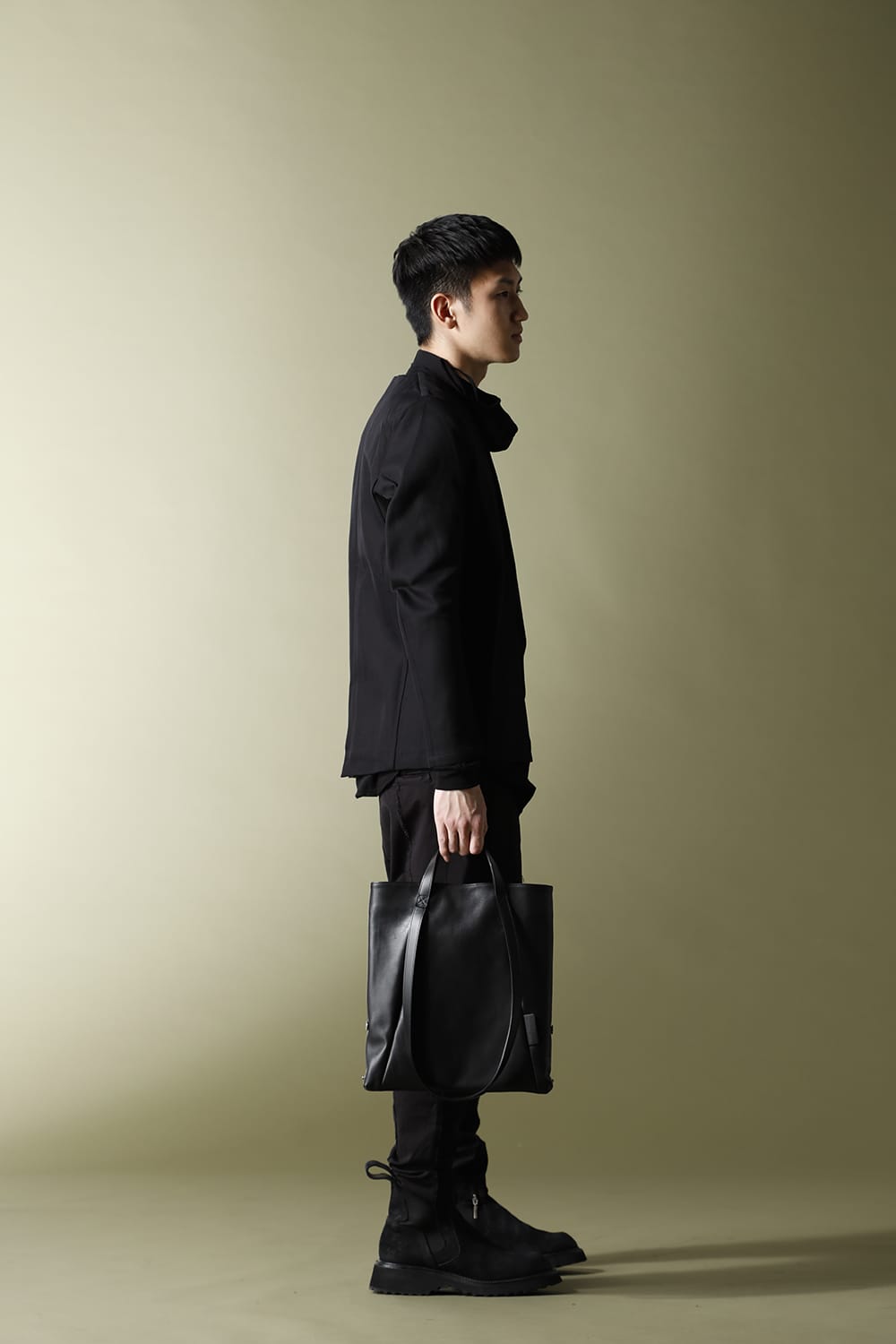 レザースモールトートバッグ "ループハンドル"