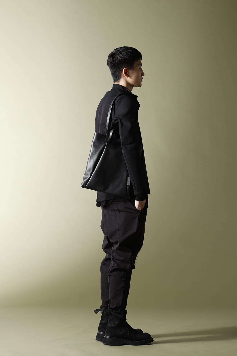 レザースモールトートバッグ "ループハンドル"