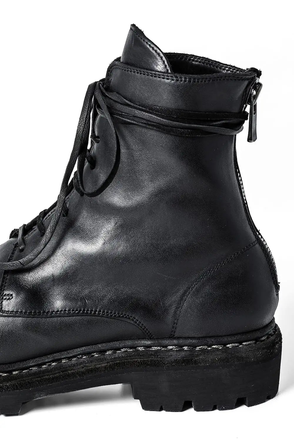 Norwegian welted Vibram-sole Back Zip Race Up Boots Horse Full Grain - 795BZV_N