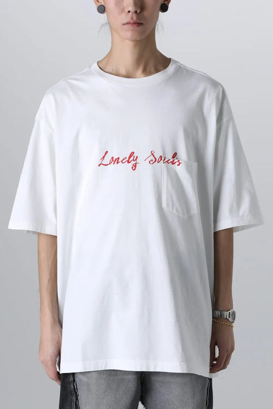 lonely souls. (oversized s/s pocket tee) White