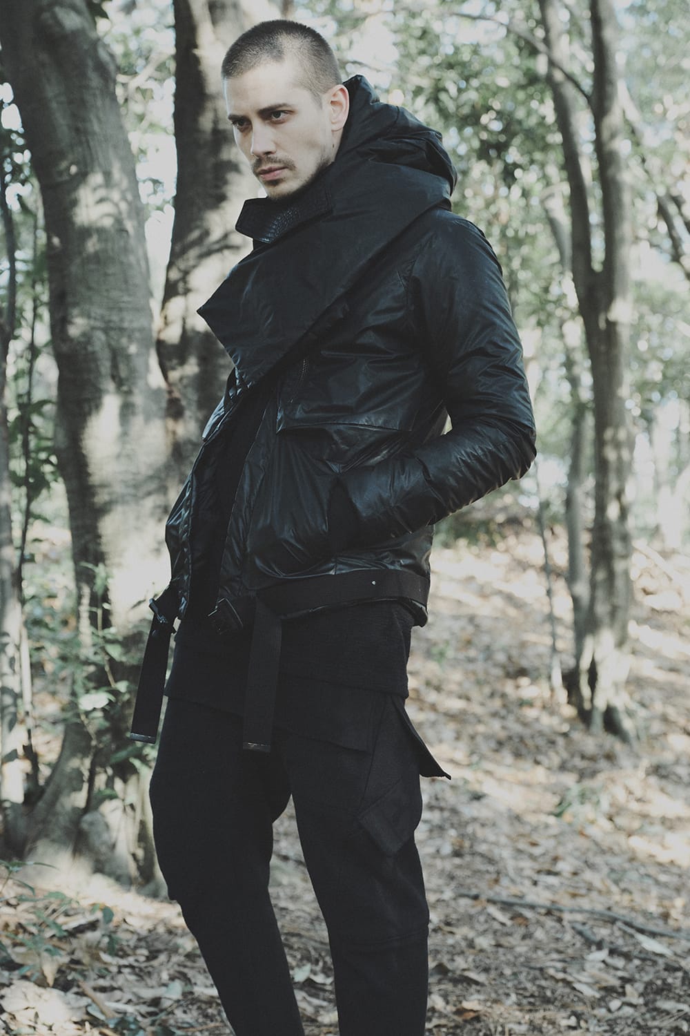 Carbon coating Nylon down Bomber jacket