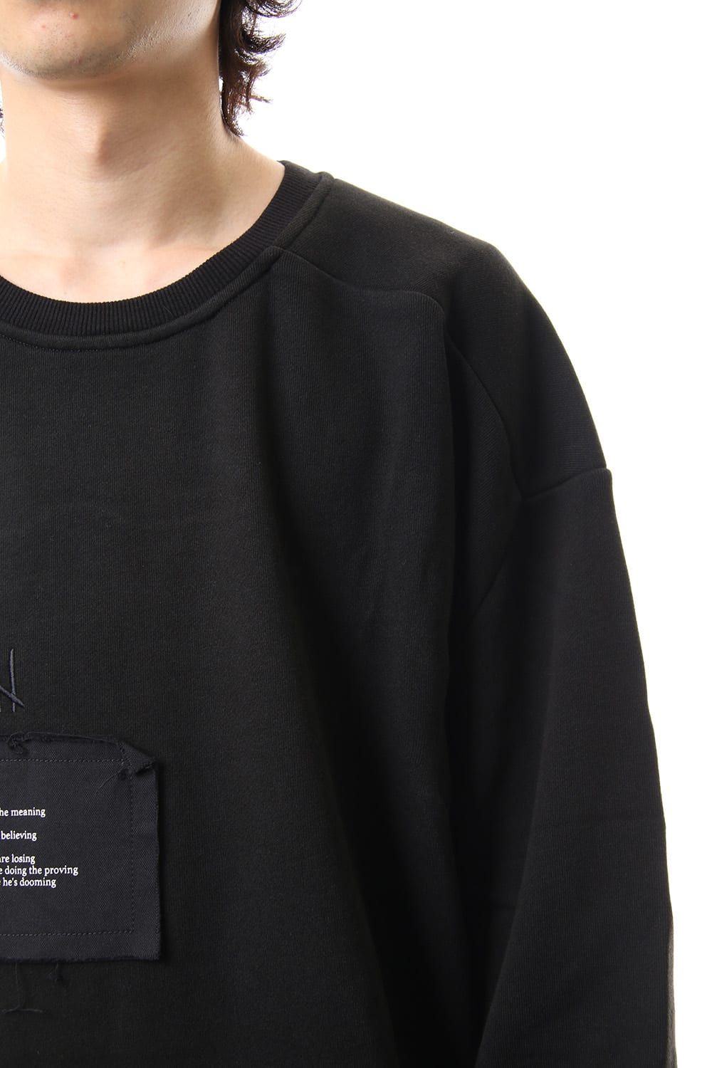 Damage Printed Sweat Black