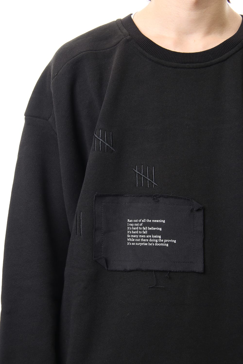 Damage Printed Sweat Black