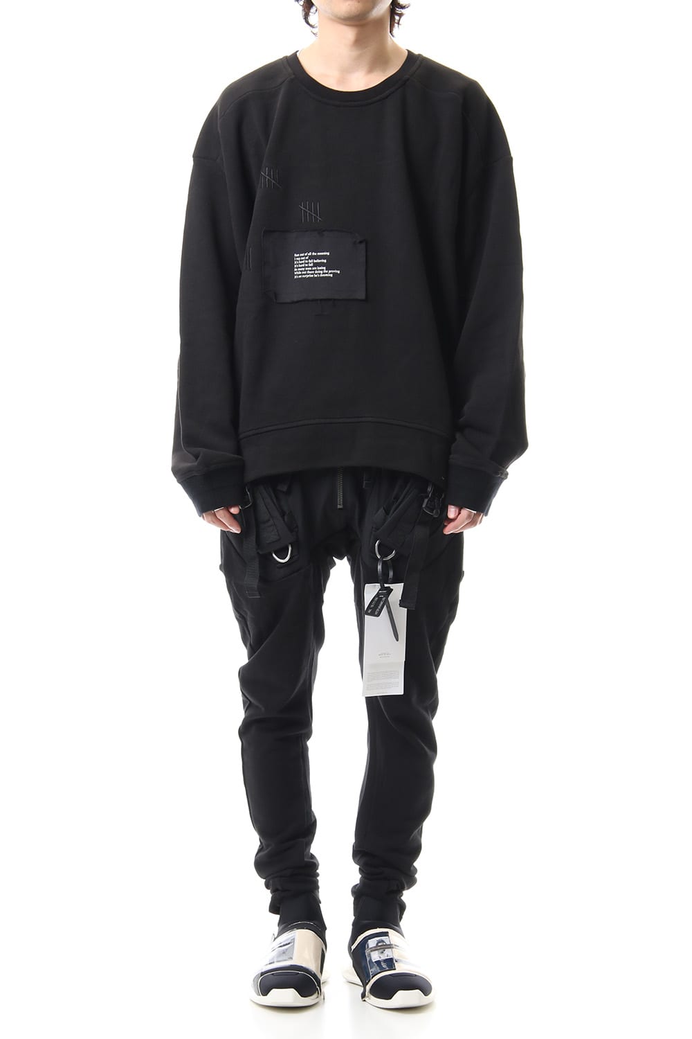 Damage Printed Sweat Black