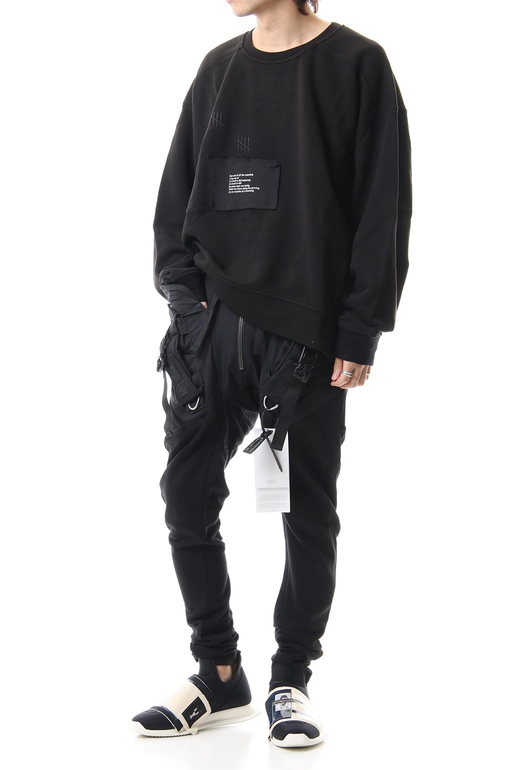 Damage Printed Sweat Black