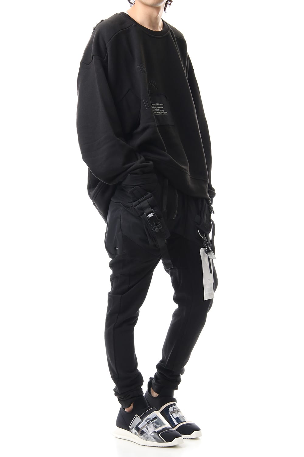 Damage Printed Sweat Black