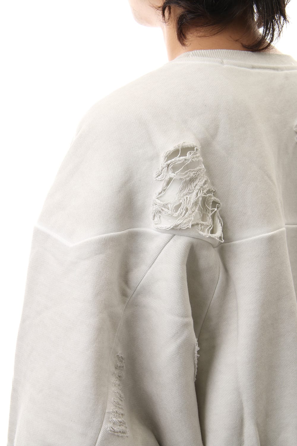 Damage Printed Sweat Dirty White