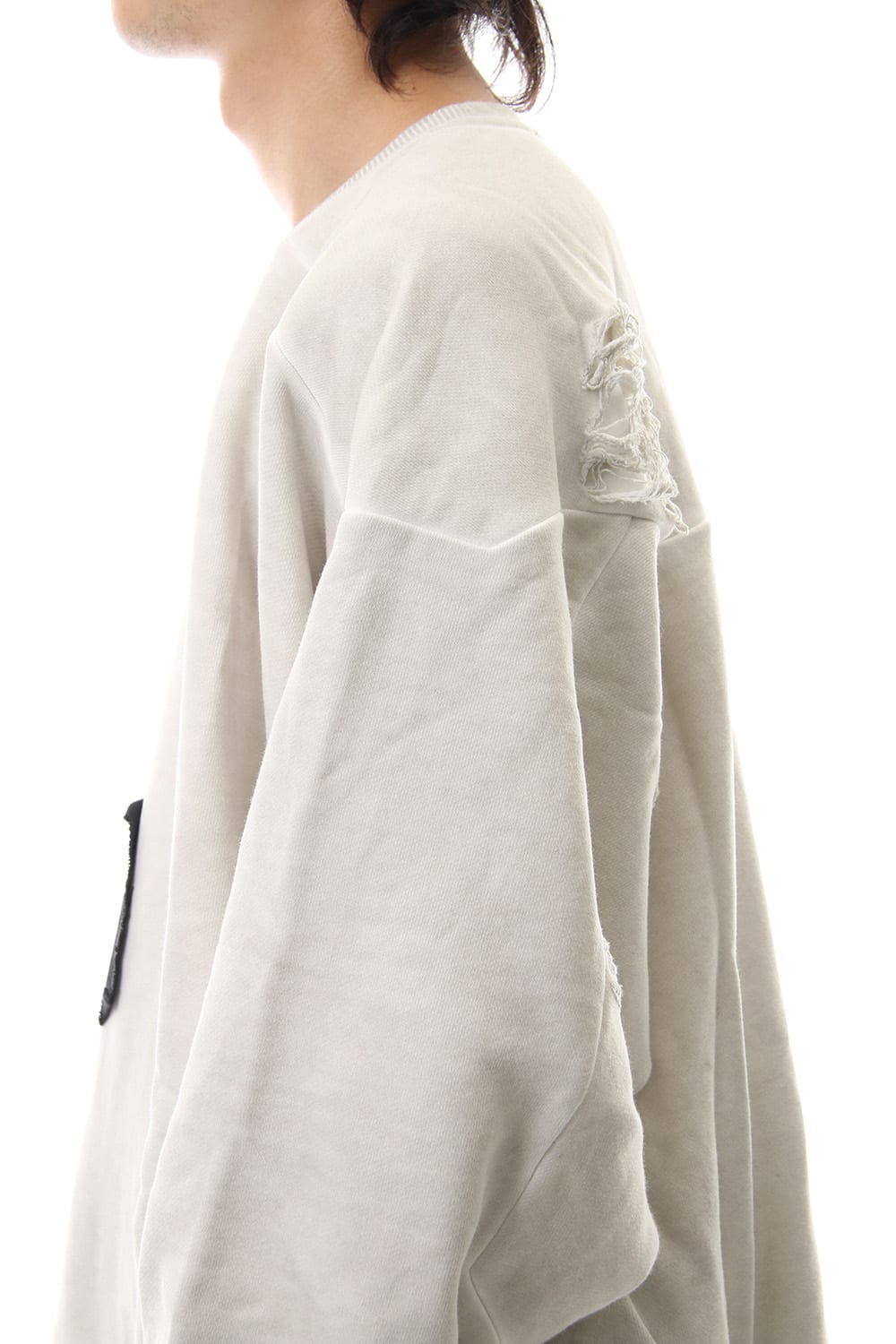 Damage Printed Sweat Dirty White