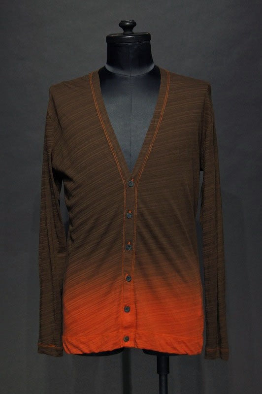 The Viridi-anne 15SS Unbalanced Border Gradation Cardigan