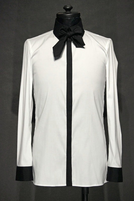 GalaabenD 16SS BASIC BroadCloth Stretch Shirt WHT×BLK