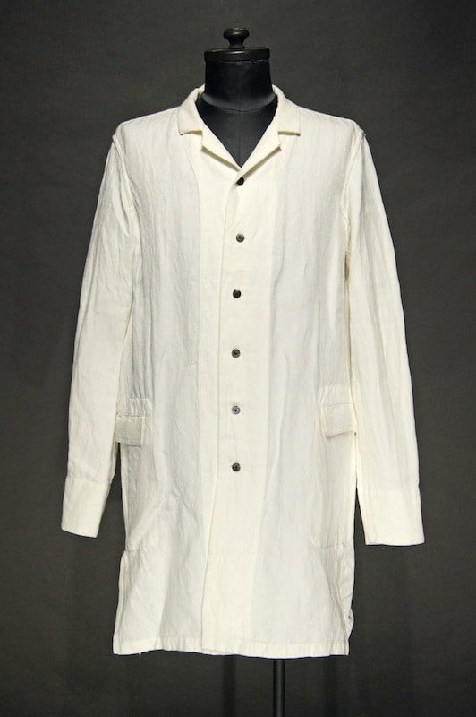 The Viridi-anne  15AW Bamboo Linen Long Shirt WHITE