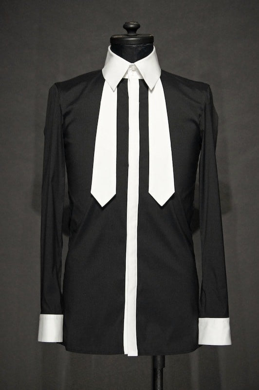 GalaabenD  16SS BASIC Broadcloth Stretch Shirt BLK×WHT