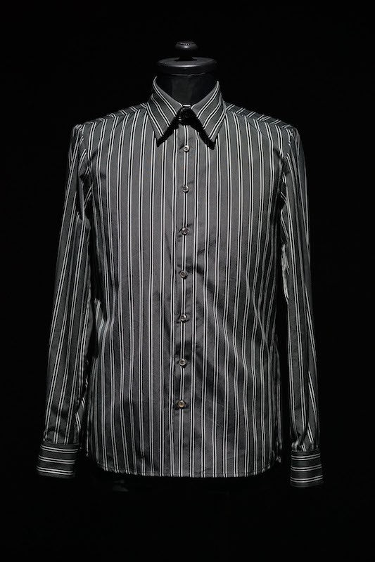 GalaabenD 16S Dobby Regimental Stripe Shirt (Regular Collar) BLACK