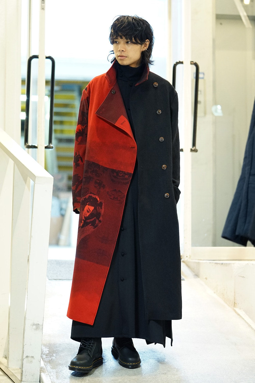 Red flannel right front dress coat