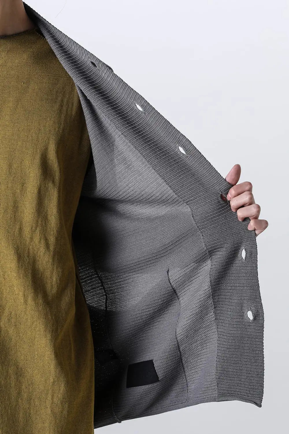 Knit cardigan cotton / linen / silk Gray