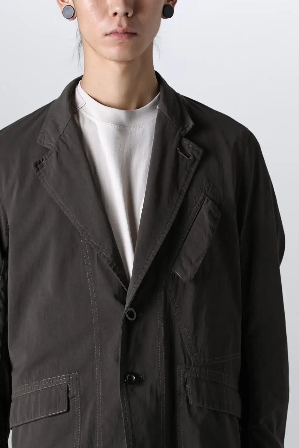 強撚ドライコットン ジャケット  オリーブドラブ