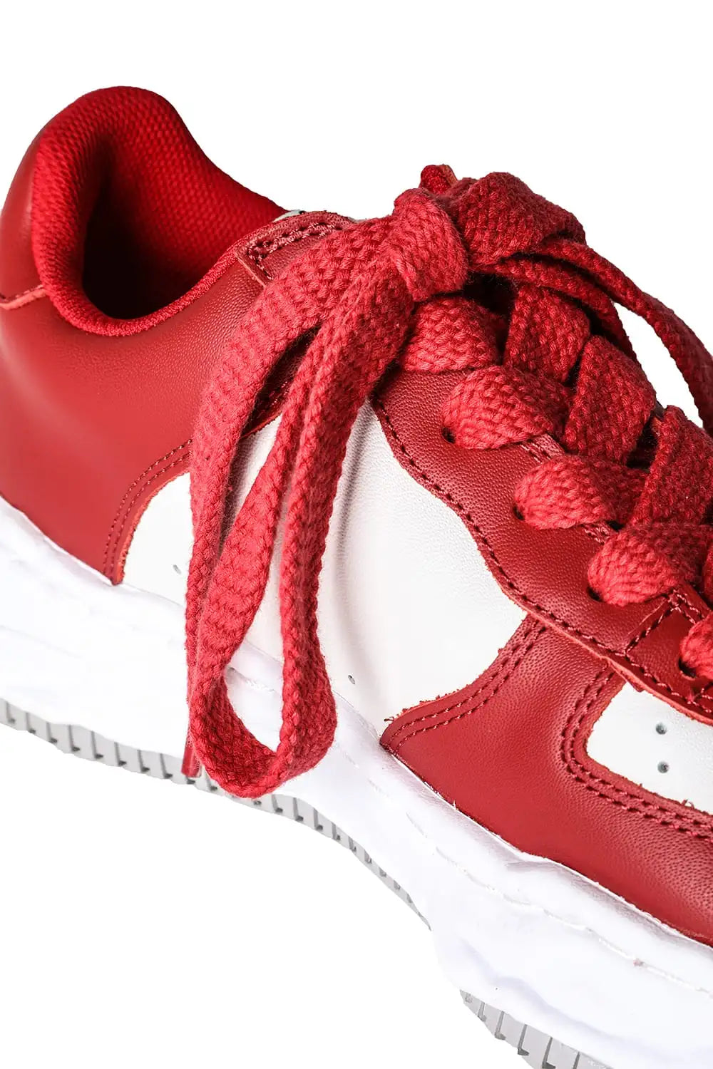 WAYNE original sole cow leather Low-Top sneaker Red / White