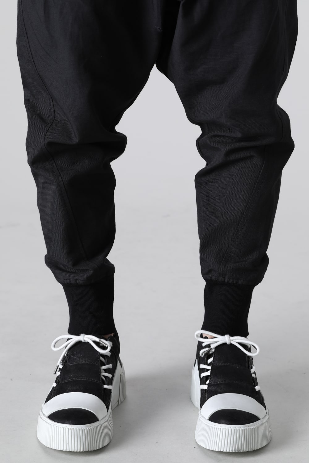 Nylon/Cotton Grosgrain Sarrouel Pants Black
