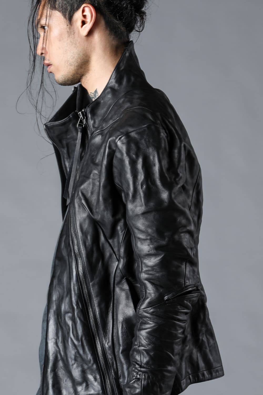 Wジッパーホースレザージャケット