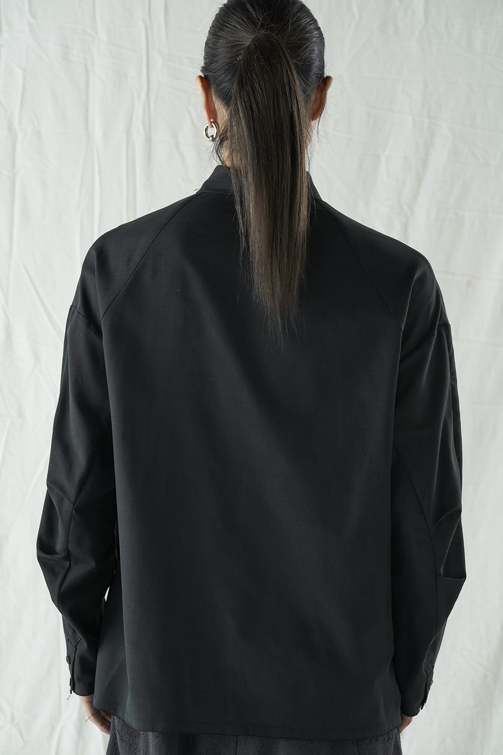 シャツ ルーズフィット サンドブラスト シルク コットン