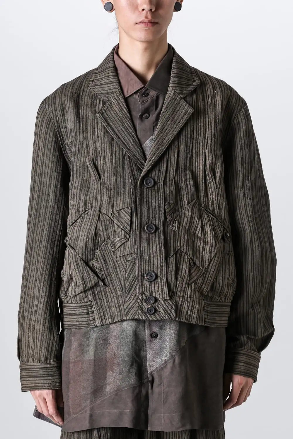 Cropped Winkle Pleats Jacket