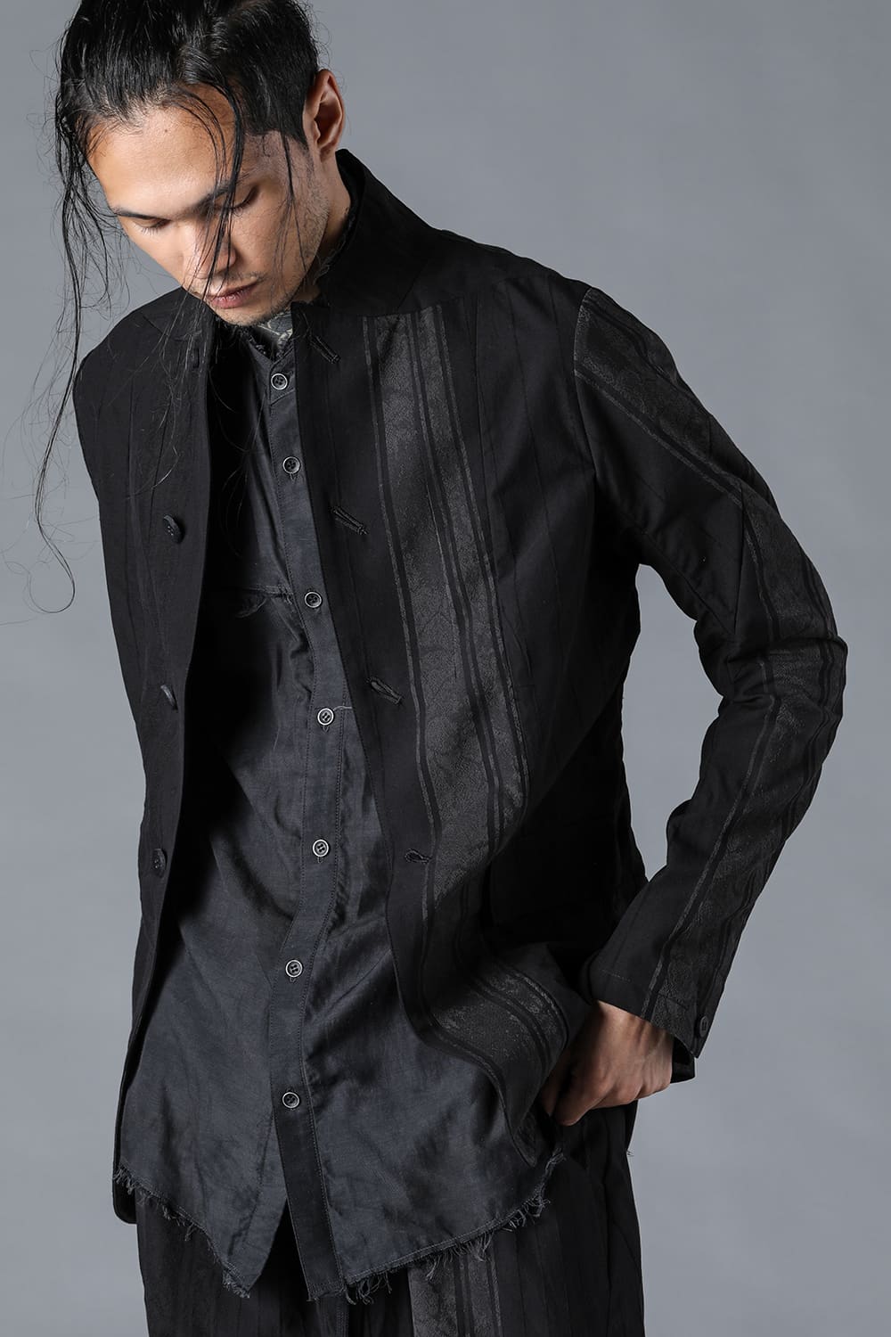 Crack Random Stripe Jacquard Jacket