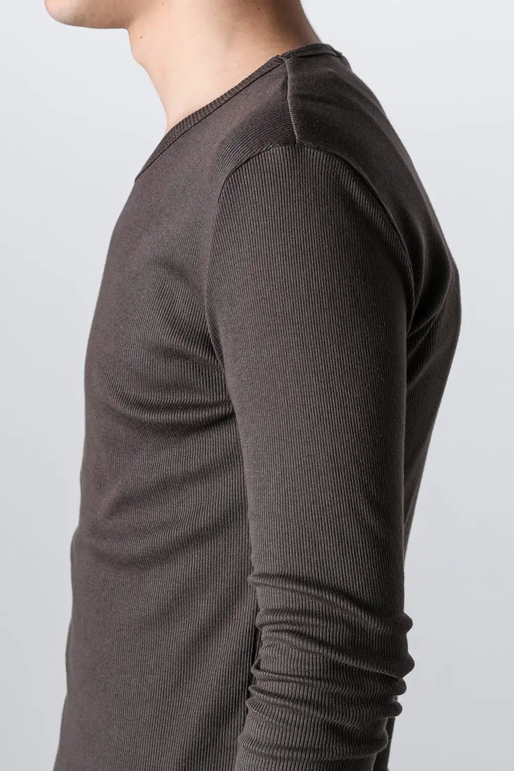 Modal x Cotton Ribbed Terry Robe Sleeve T-Shirt