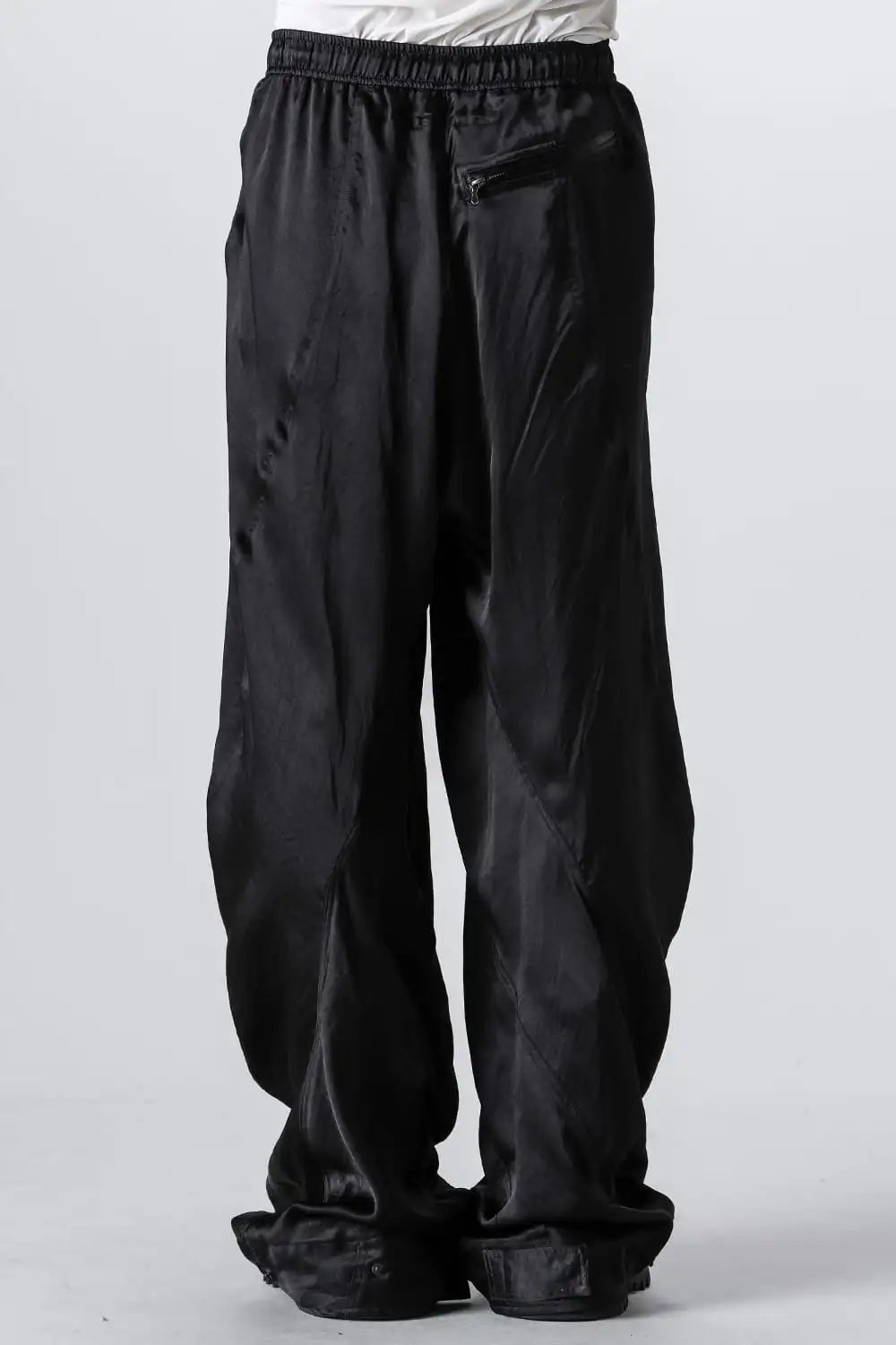 Acetate Vintage Satin Twisted Wide Pants