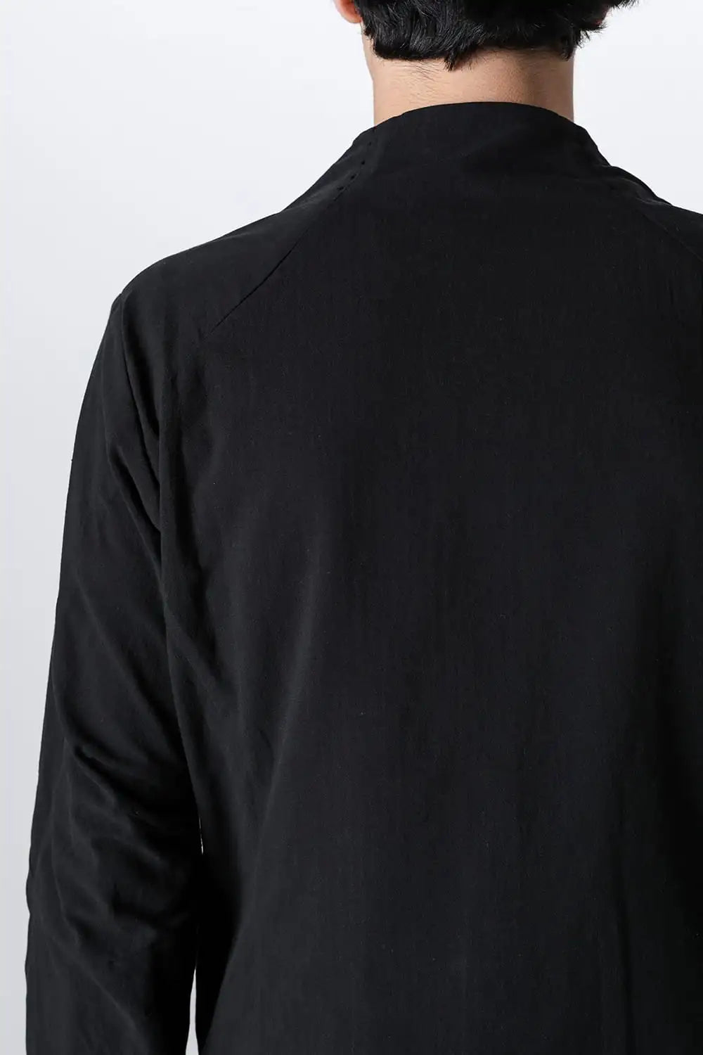 ノーカラーシャツ コットンリネン