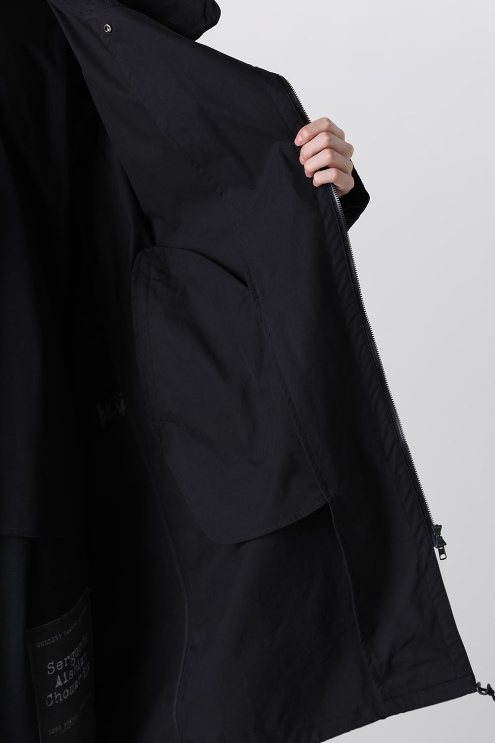 Multi Zip Military Hoodie Coat - Without Patches Black