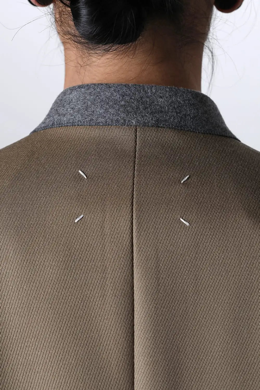 ノーカラーチェスターコートウールキャバリー