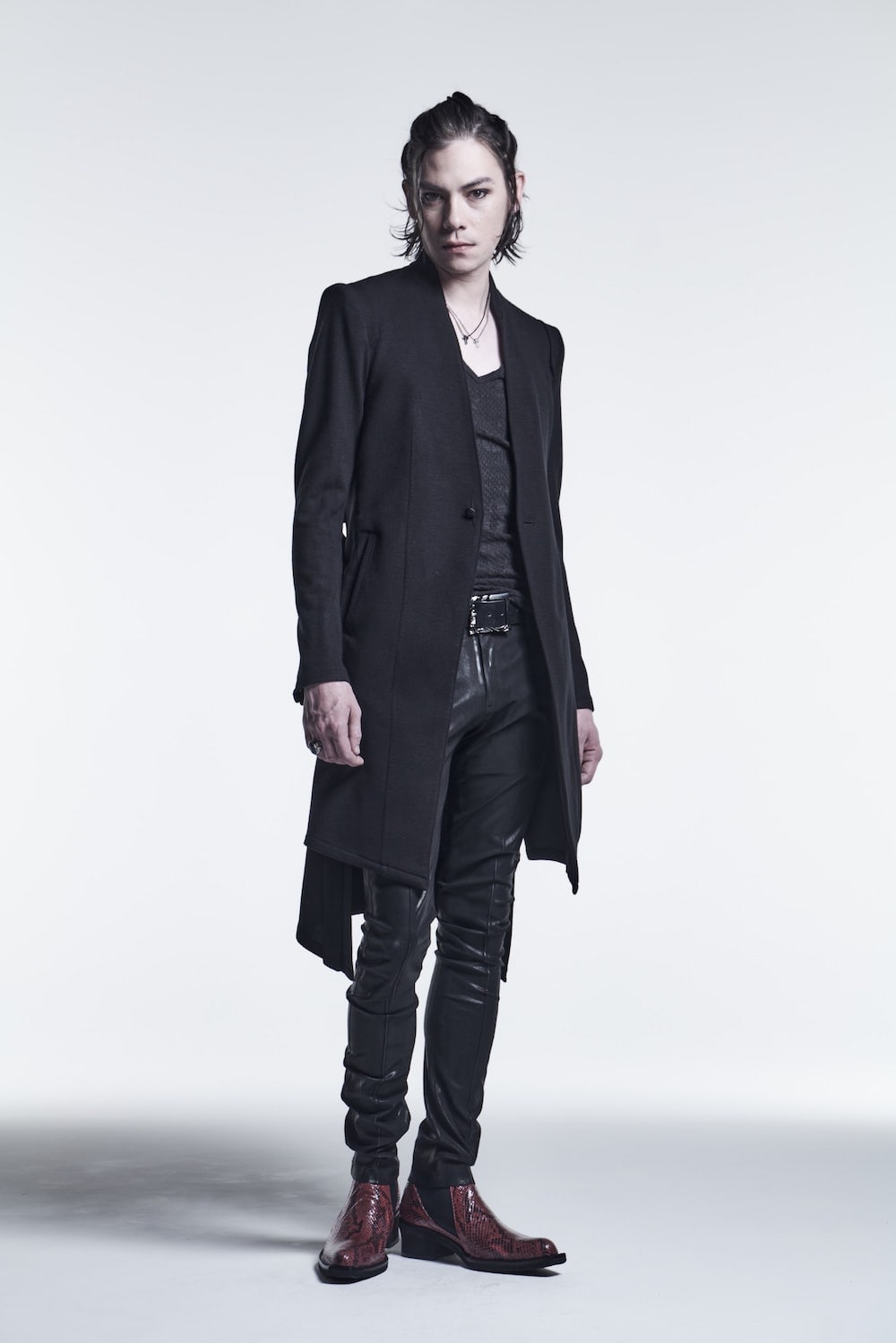 No Collar Flare Jacket Black