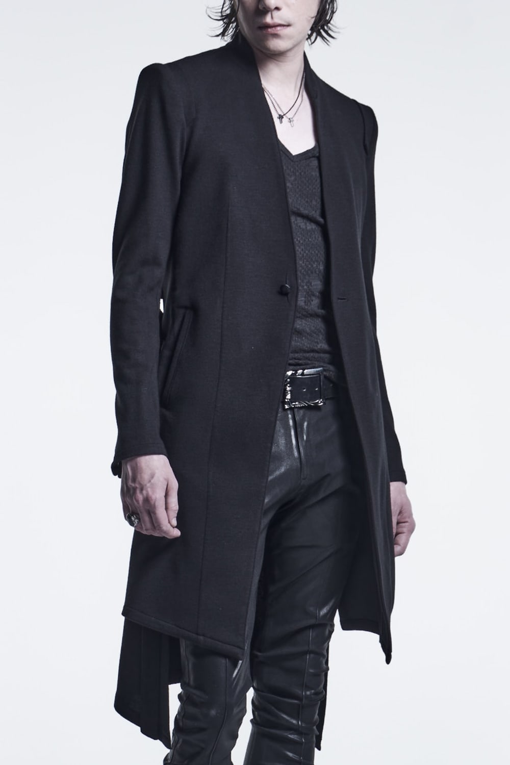 No Collar Flare Jacket Black