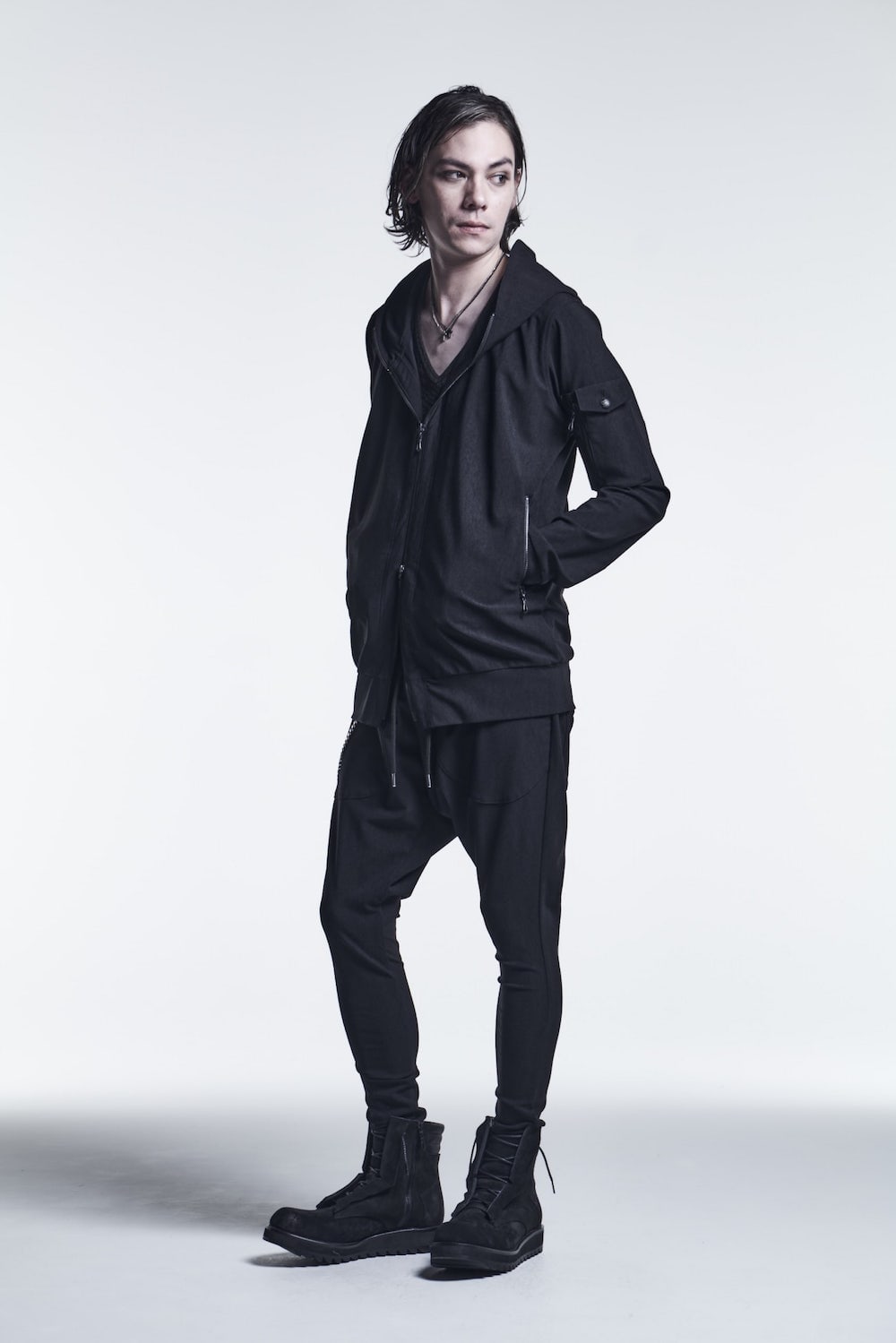 Hoodie Black/Black Print