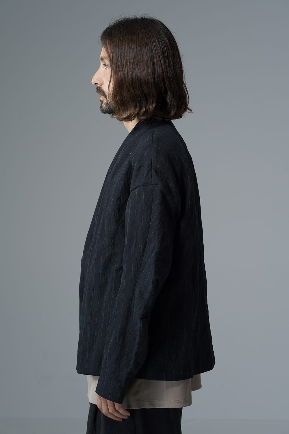 Jacket cotton linen metal shrink