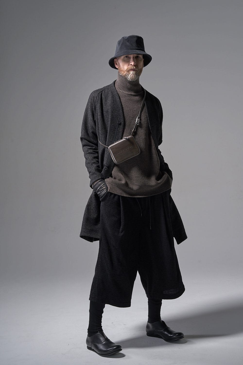 Layerd pants Silk tweed