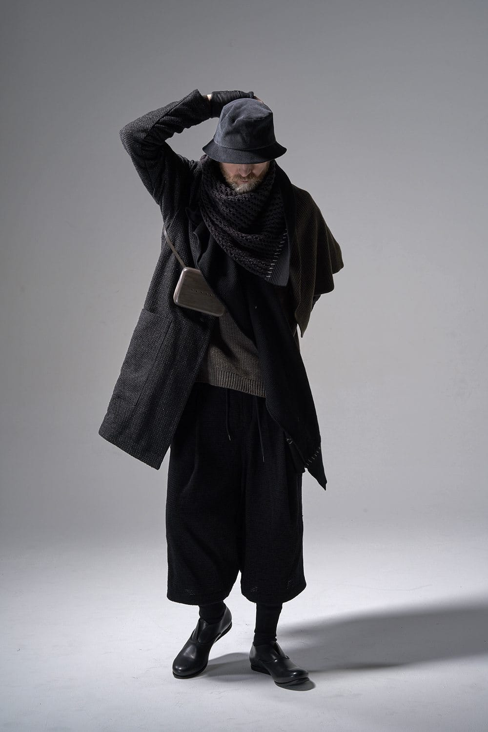 Layerd pants Silk tweed