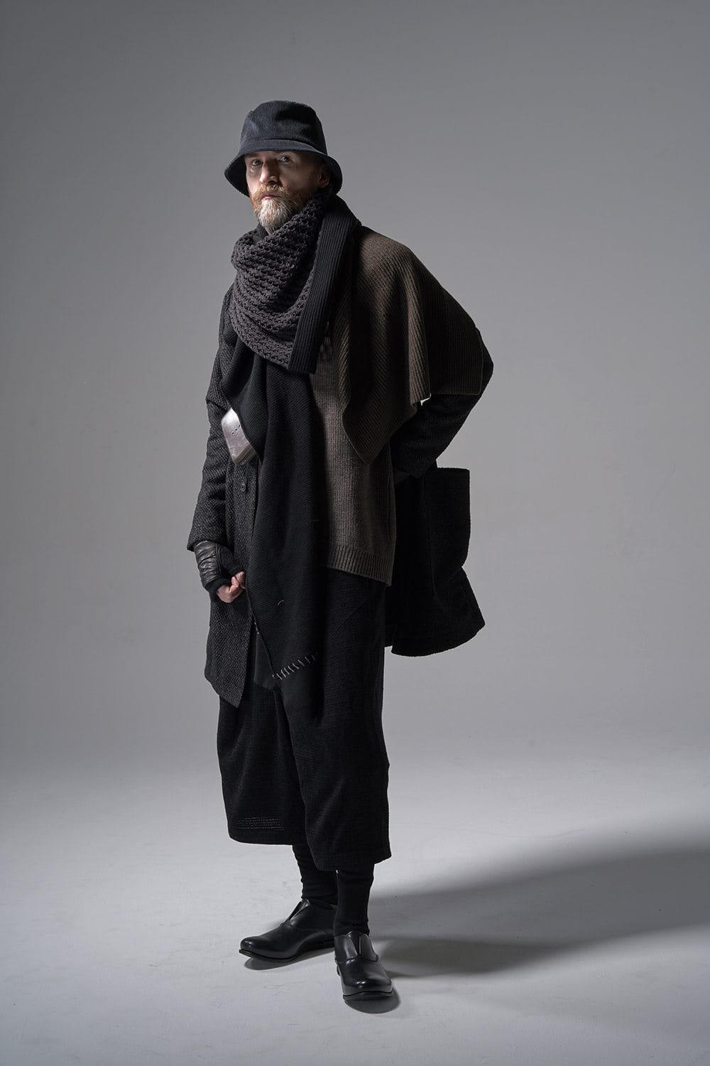 Layerd pants Silk tweed