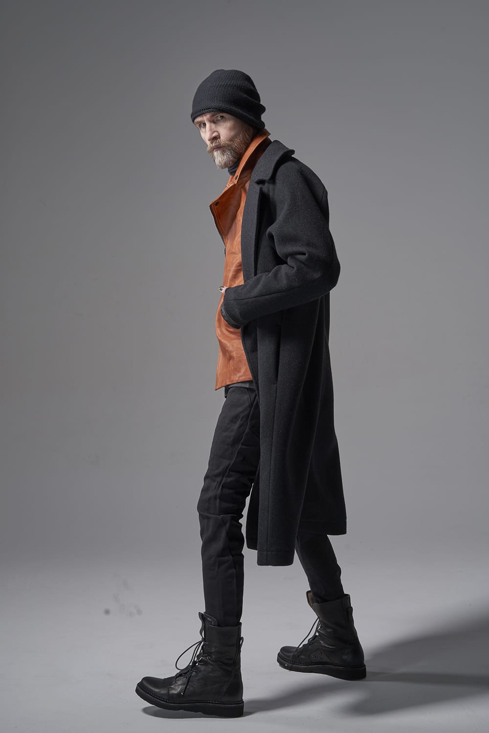 GUIDI Calf Leather Double Riders Jacket Antique