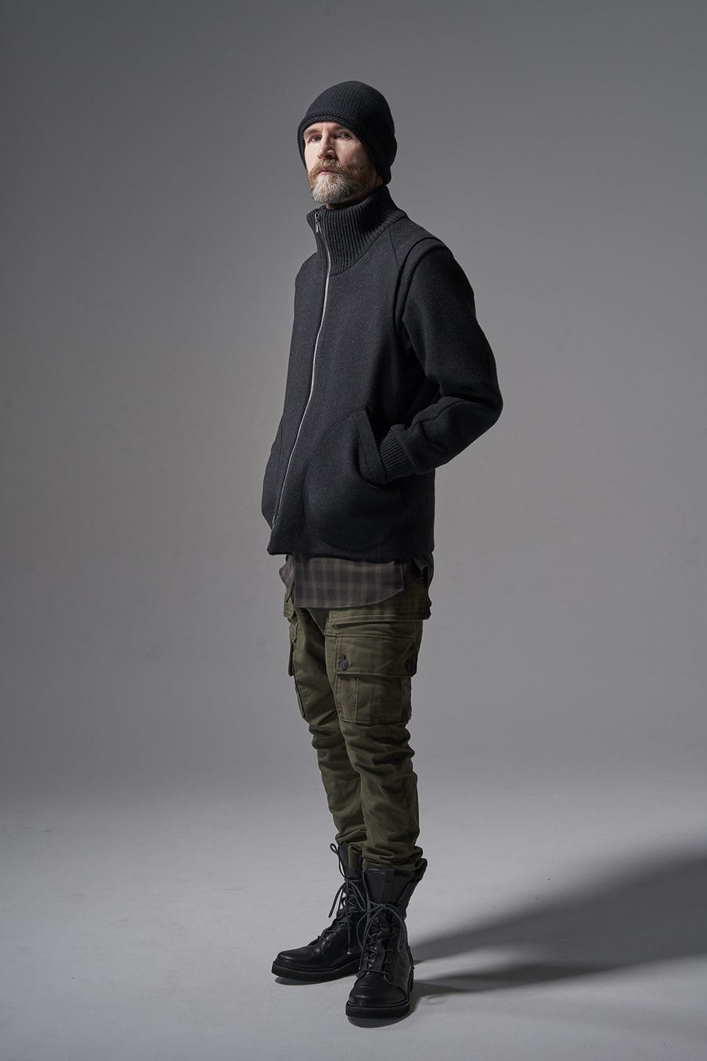 High neck jacket wool super 100’s Double weave