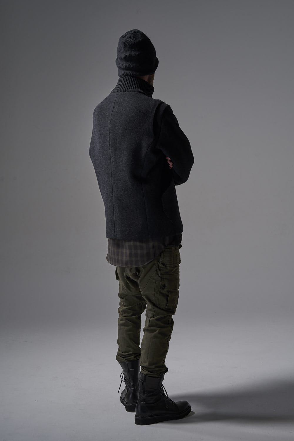 High neck jacket wool super 100’s Double weave