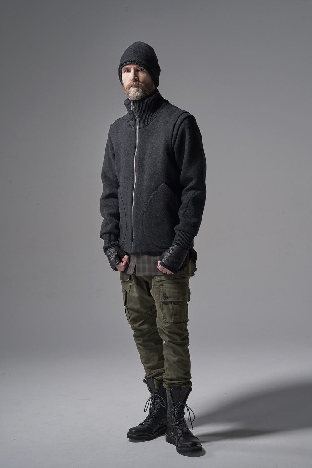 High neck jacket wool super 100’s Double weave