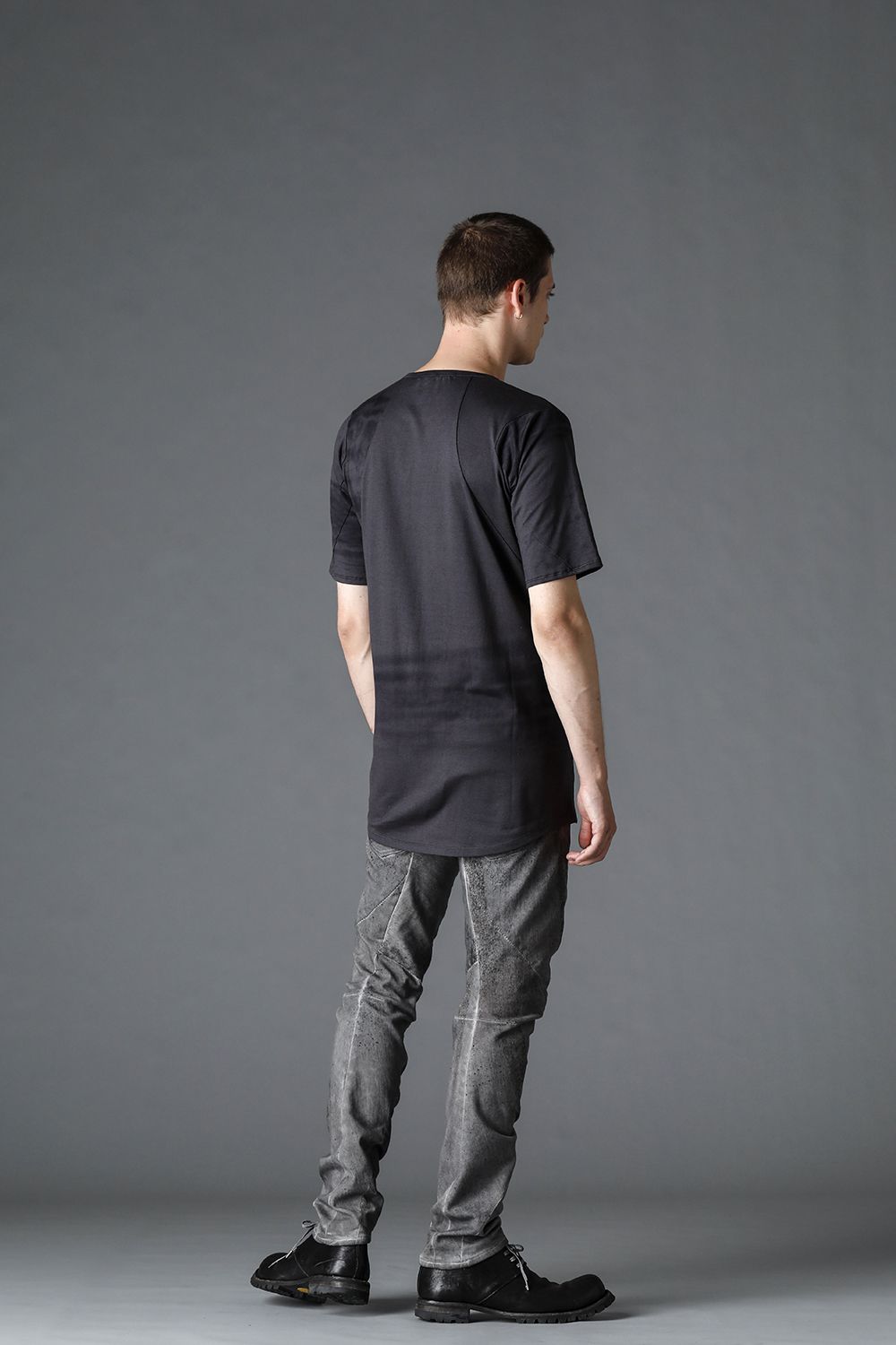 Over Cold Dye Print 3D Curved Slim Pants