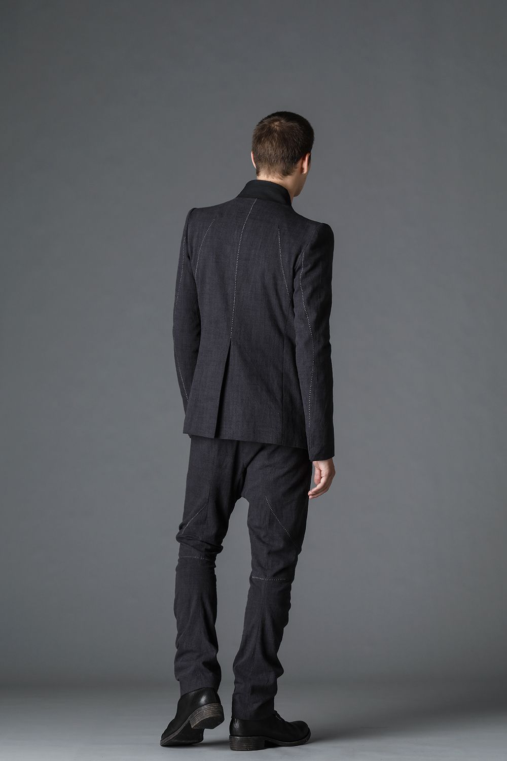 No Lapel Tailored Jacket Black