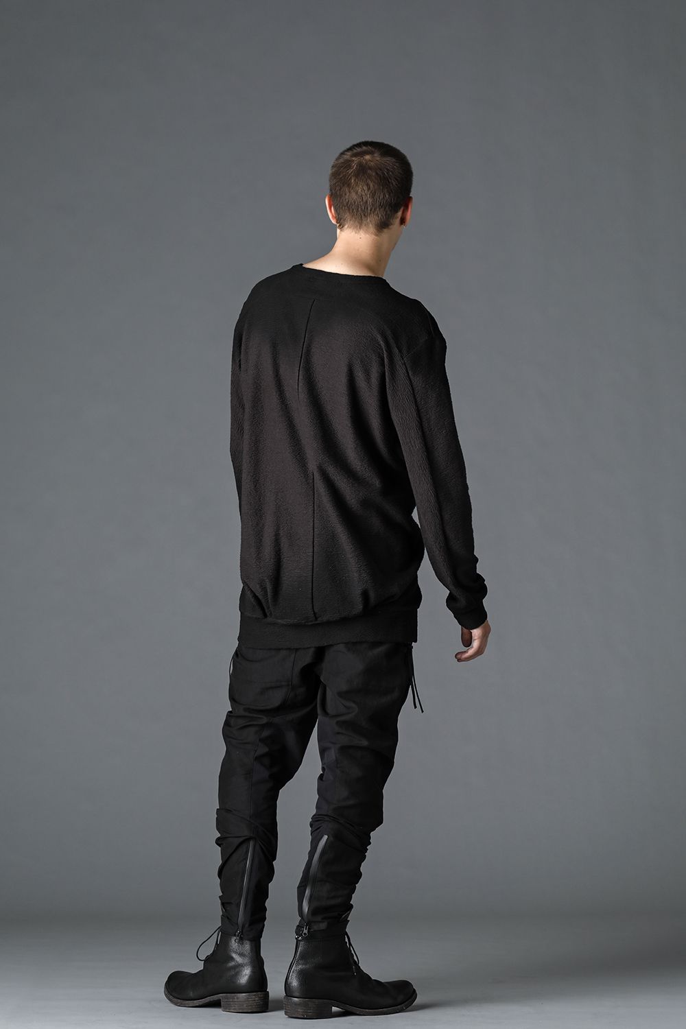 Cotton Inlaid Jersey Spray Dyed Long Sleeve T-Shirt