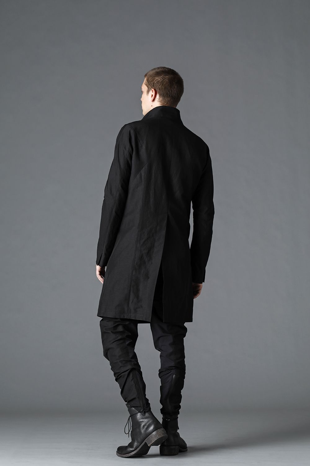 Dobby Minimal Striped High-Neck Coat