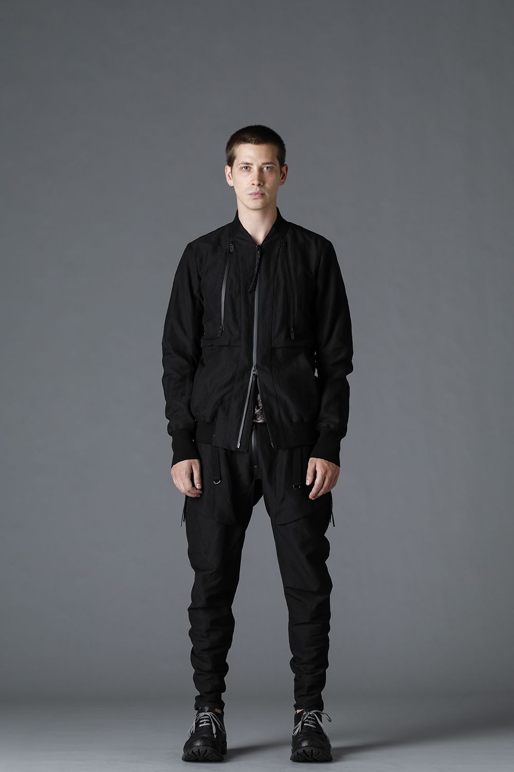 Dobby Minimalist Border Slim Tapered Pants