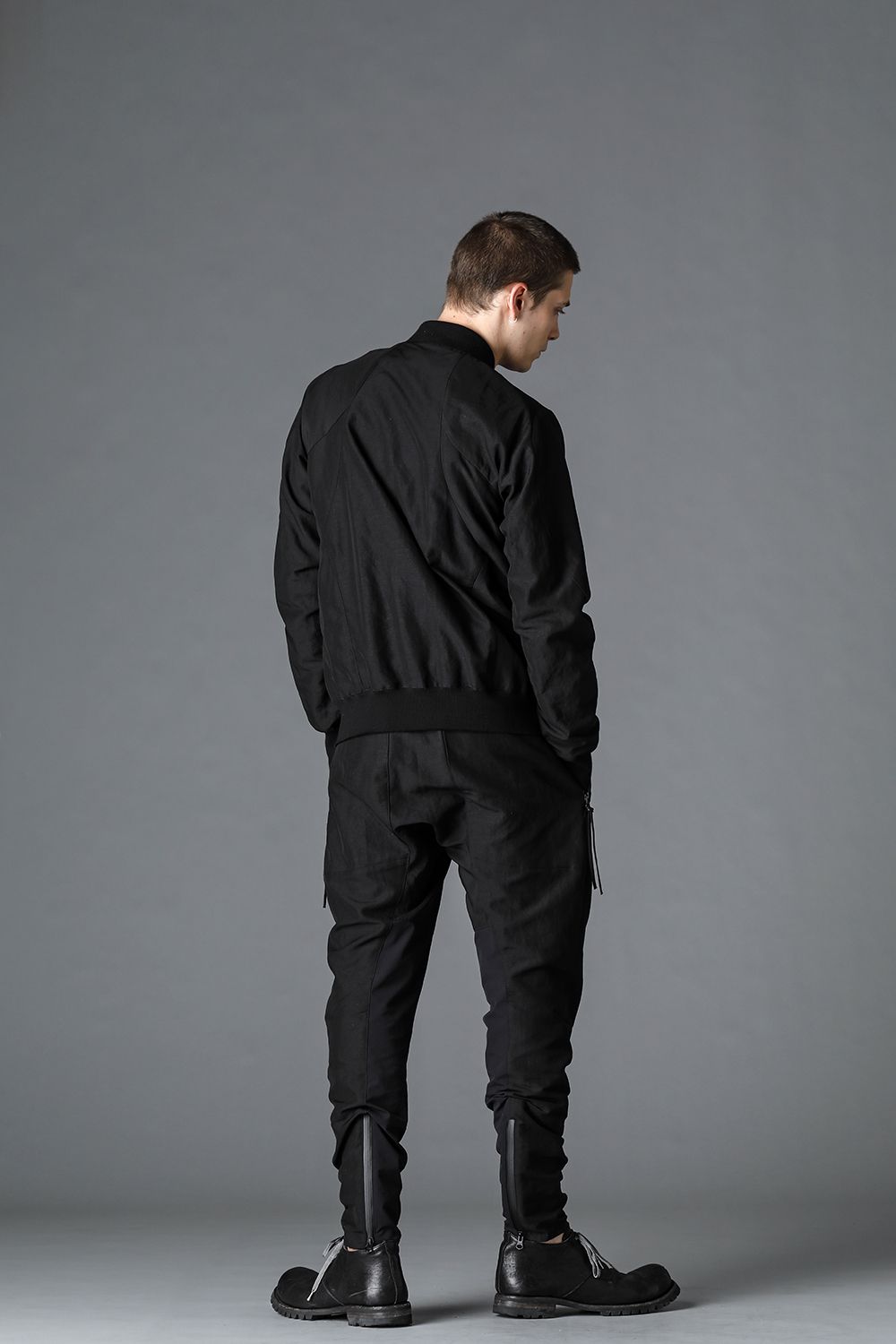 Dobby minimalist border bomber jacket