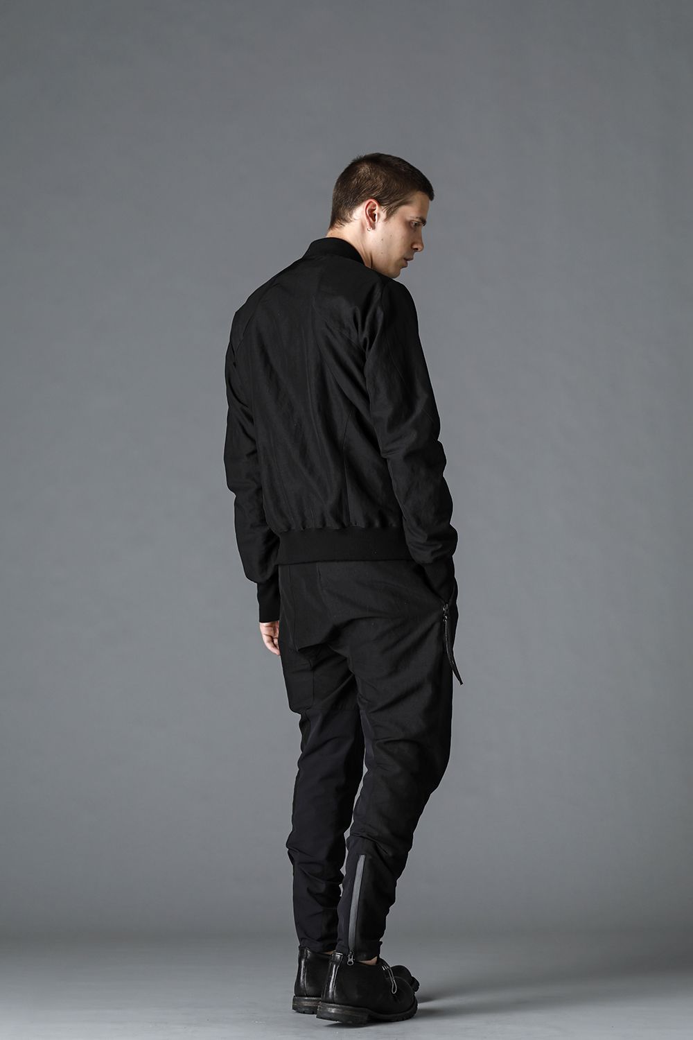 Dobby minimalist border bomber jacket